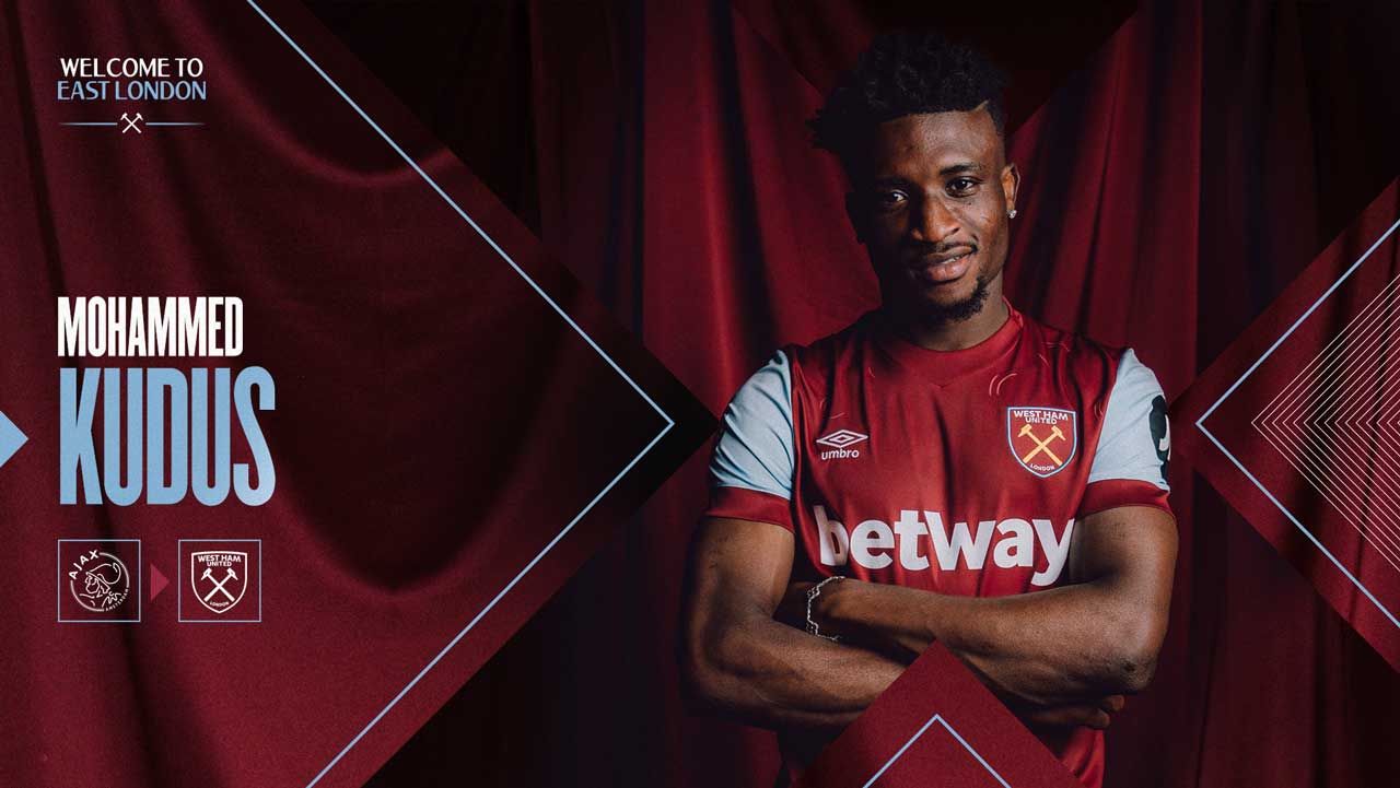 West Ham United confirm the signing of Mohammed Kudus